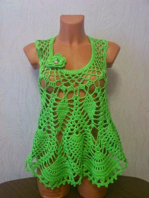 Katia Ribeiro Acessórios: Blusa em crochê ponto abacaxi com passo ... Katia Ribeiro Acessórios: Blusa em crochê ponto abacaxi com passo ...