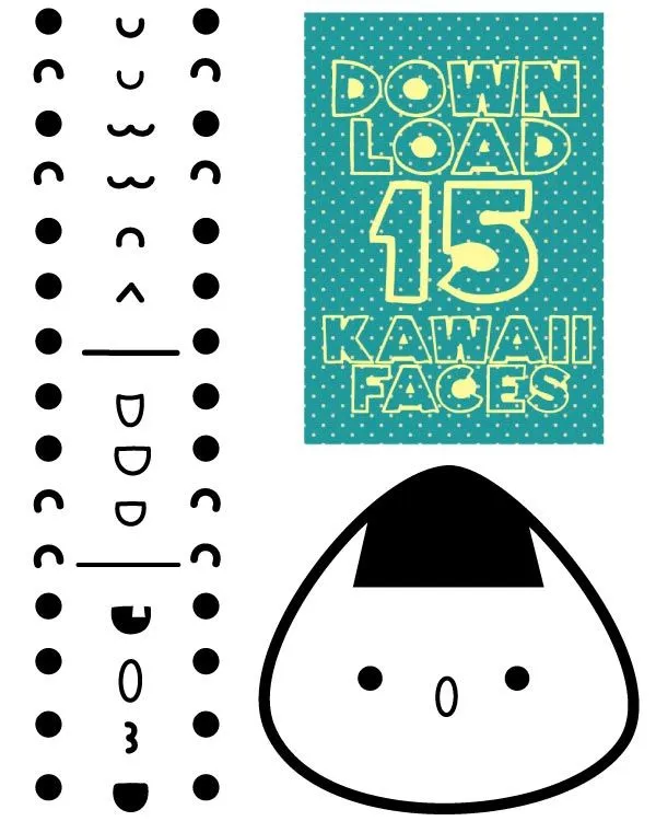 Kawaii caras, gráfico de vector - 365PSD.com Kawaii caras, gráfico de vector - 365PSD.com