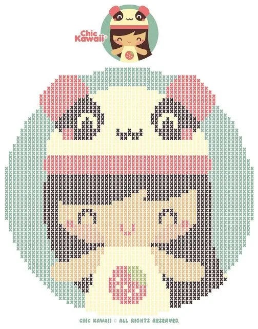 Kawaii Girl Cross Stitch Chart | Perles a repasser | Pinterest Kawaii Girl Cross Stitch Chart | Perles a repasser | Pinterest