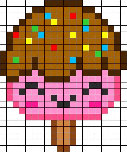 Kawaii popsicle perler bead pattern | dibujos en hojas ... Kawaii popsicle perler bead pattern | dibujos en hojas ...