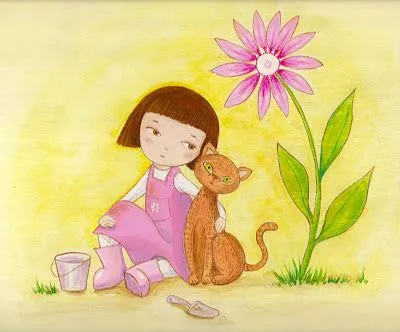 Kedibu Murales y Objetos Decorativos: Cuadro Infantil: Nina y Cloe. Kedibu Murales y Objetos Decorativos: Cuadro Infantil: Nina y Cloe.