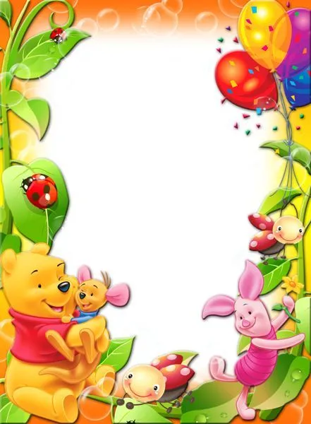 Winnie The Pooh with Balloons Kids Transparent PNG Photo Frame ... Winnie The Pooh with Balloons Kids Transparent PNG Photo Frame ...