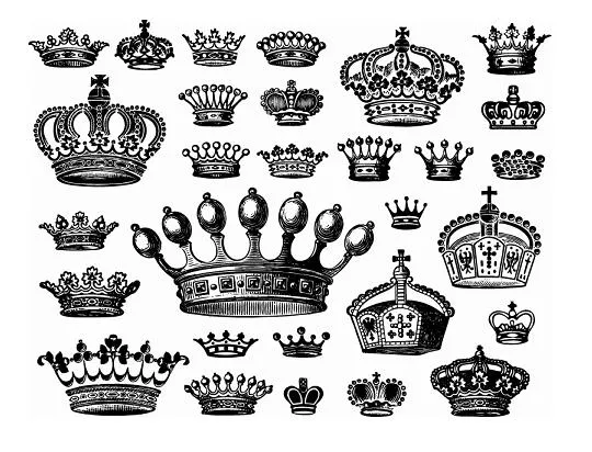 keywords: vector crowns, old vectors, cliparts, clip art, vector crown