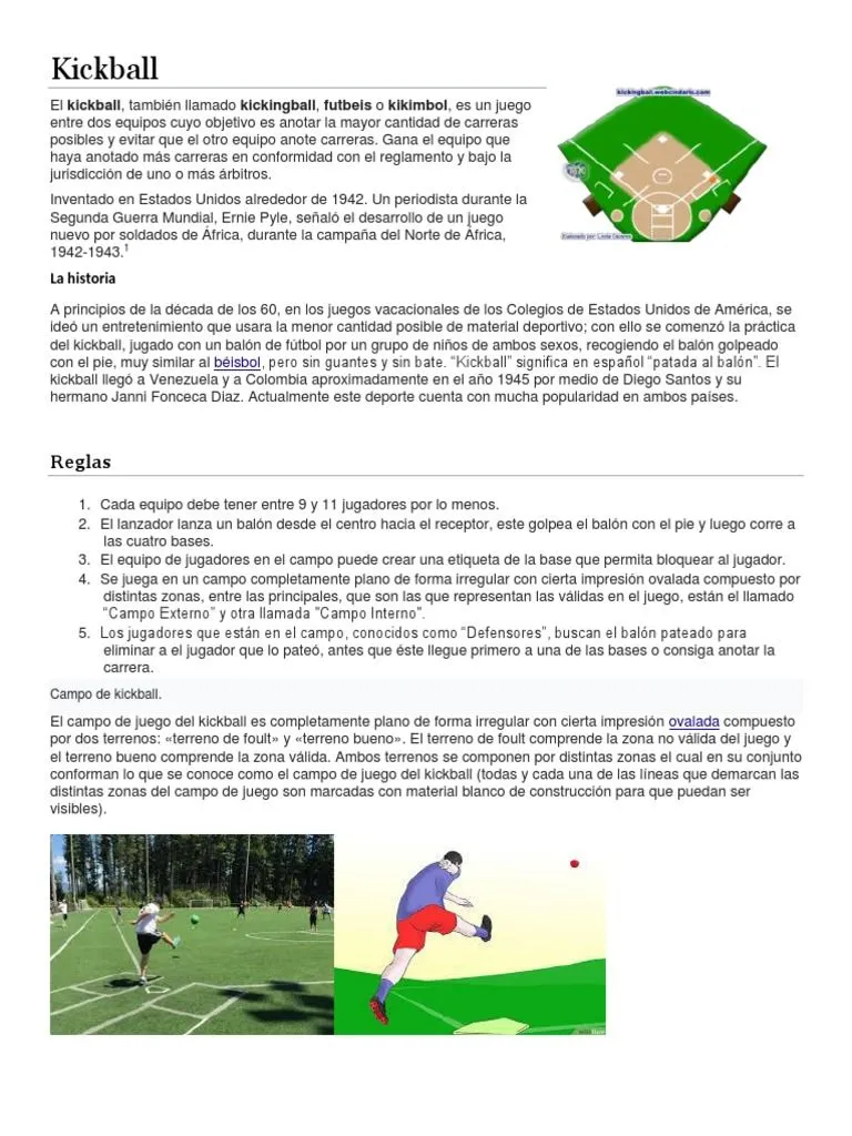 Kickball | PDF | Equipo deportivo | Deportes de equipo Kickball | PDF | Equipo deportivo | Deportes de equipo