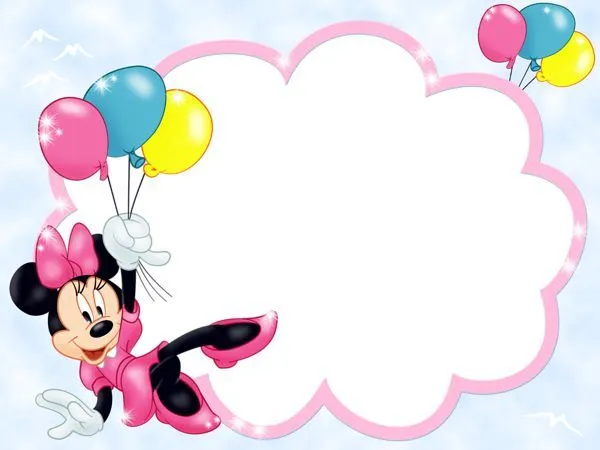 Kids Transparent Frame with Minnie Mouse and Balloons | Bordes ... Kids Transparent Frame with Minnie Mouse and Balloons | Bordes ...