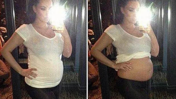 Kim Kardashian publicó la foto de su pancita de seis meses de ...