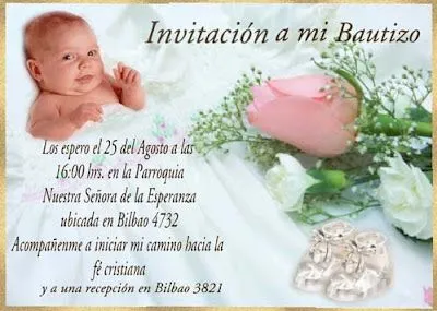 Invitaciones para bautizo.