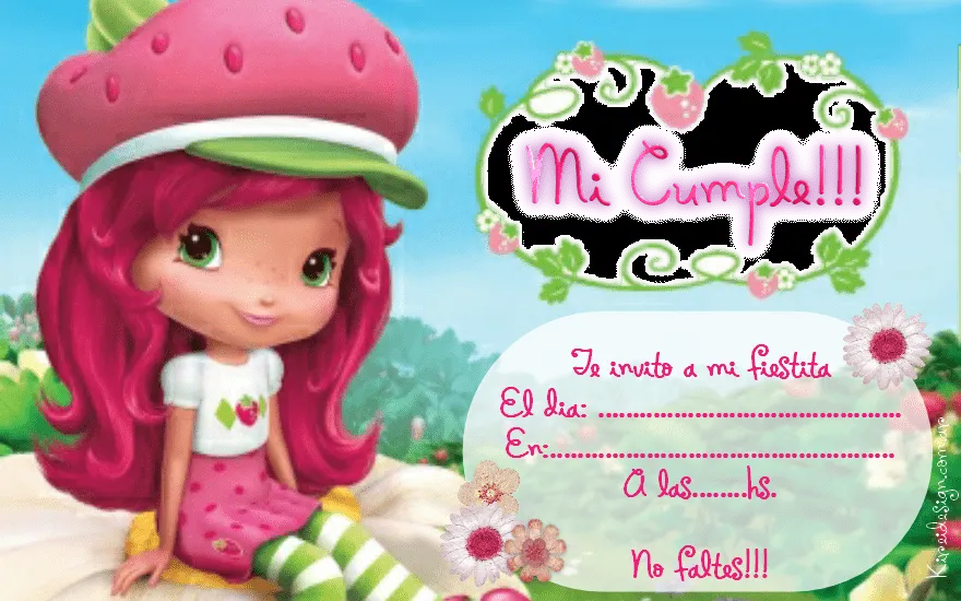 Invitacion e Imágenes de Frutillita | KIREIDESIGN Invitacion e Imágenes de Frutillita | KIREIDESIGN