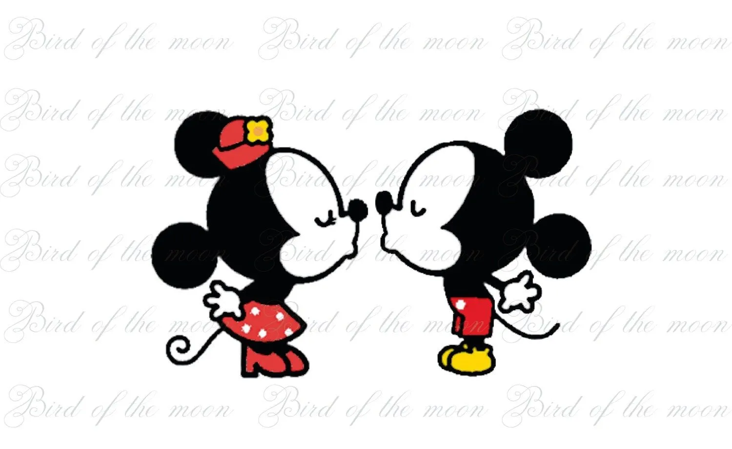 kiss Mickey and Minnie Mouse DIY you print by birdofthemoon
