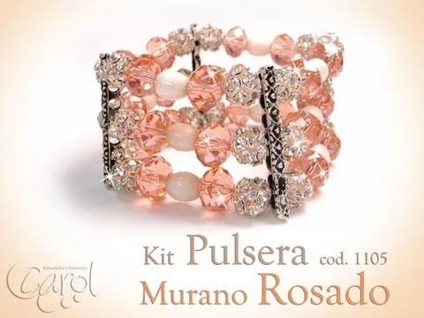 KIT 1105 Kit pulsera murano rosado x und - YouTube