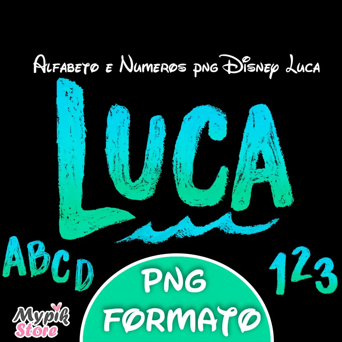 Kit Alfabeto y Números Digital Disney Luca PNG Kit Alfabeto y Números Digital Disney Luca PNG