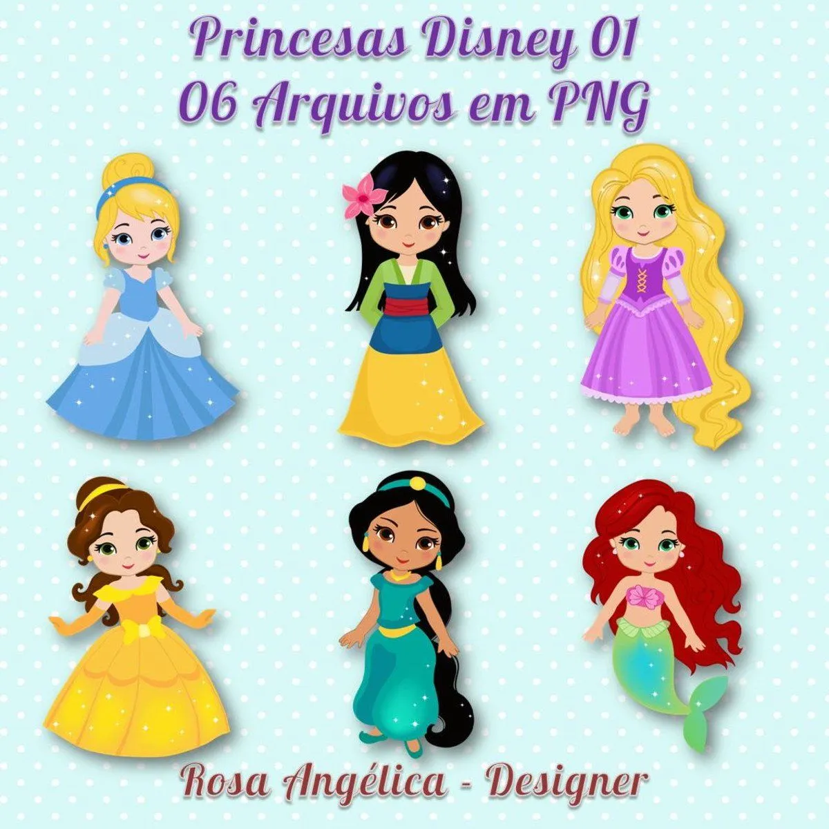 Kit Arquivo Digital em PNG Princesas Disney 01 | Elo7