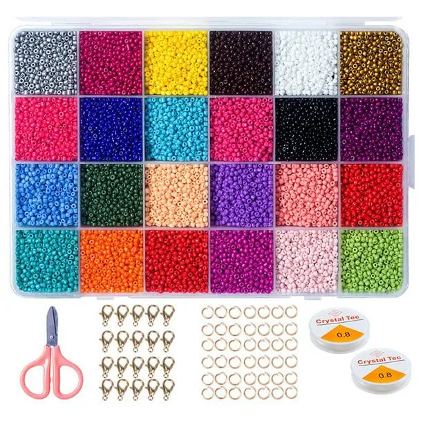 Kit de cuentas para hacer pulseras, cuentas sueltas de vidrio mezcladas de  colores hechas a mano, re Tmvgtek juguetes de los niños | Walmart en línea