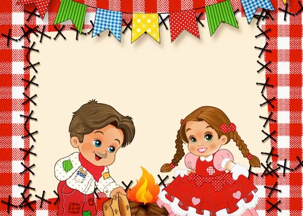 Kit Festa Junina Vermelho e Branco - Grátis