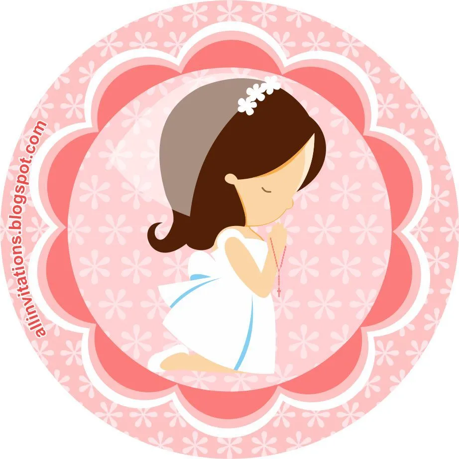 Kit Imprimible Primera Comunión Niña | All Invitations Kit Imprimible Primera Comunión Niña | All Invitations