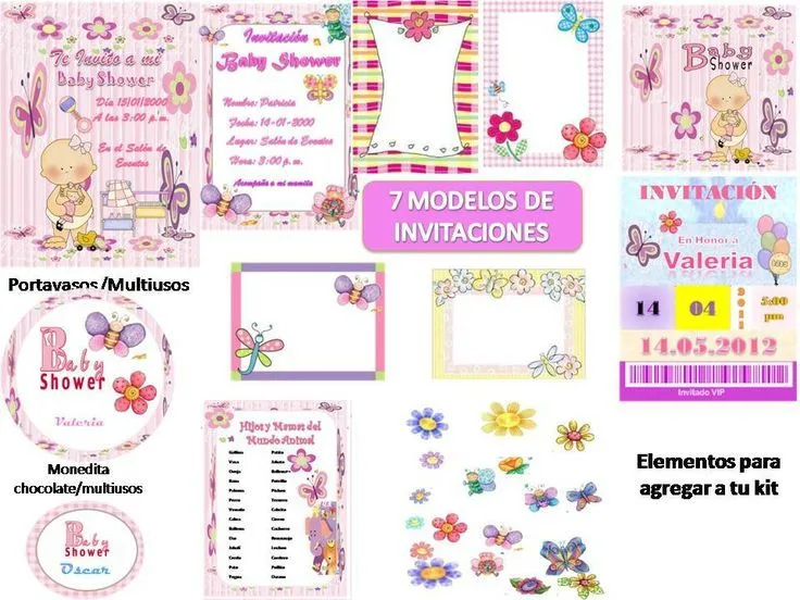 Kit Imprimible Juegos Para Baby Shower Flores Mariposas Bsf ... Kit Imprimible Juegos Para Baby Shower Flores Mariposas Bsf ...