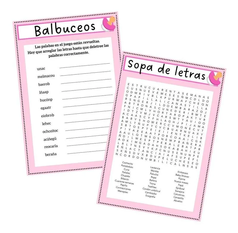 Kit Imprimible Loteria Baby Shower 50 Cuadros Formato Pdf