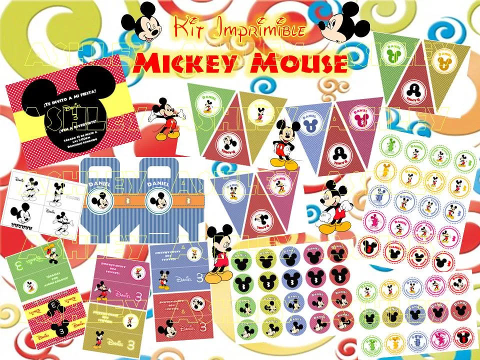 Kit imprimible Mickey Mouse gratis - Imagui