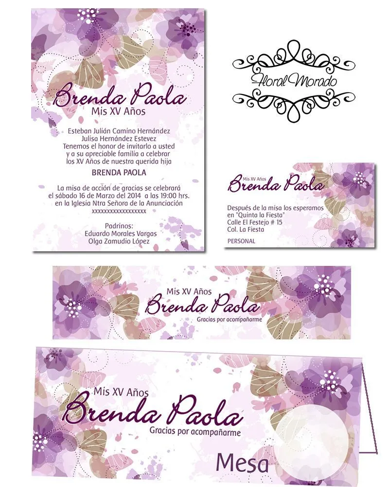 Kit Imprimible Personalizado Xv Años Invitacion+etiquetas - $ 175.00 en  Mercado Libre | Kit imprimible, Imprimible, Etiquetas imprimibles