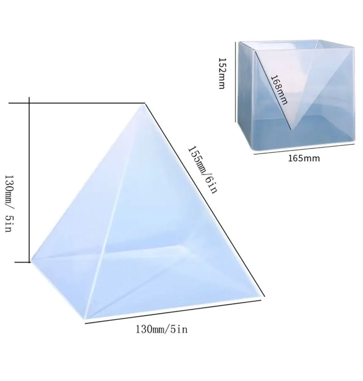 Kit 3 Moldes Silicon Pirámide y 1 Base Plástica, Resina. – Tutti Tenda