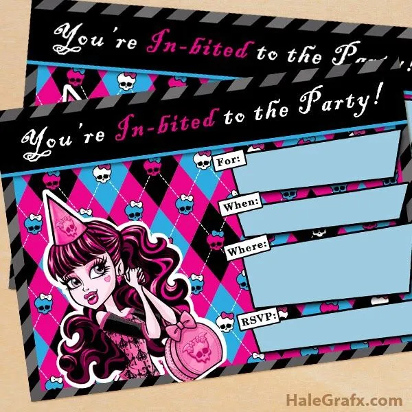 Invitaciones de las Monster High gratis - Imagui