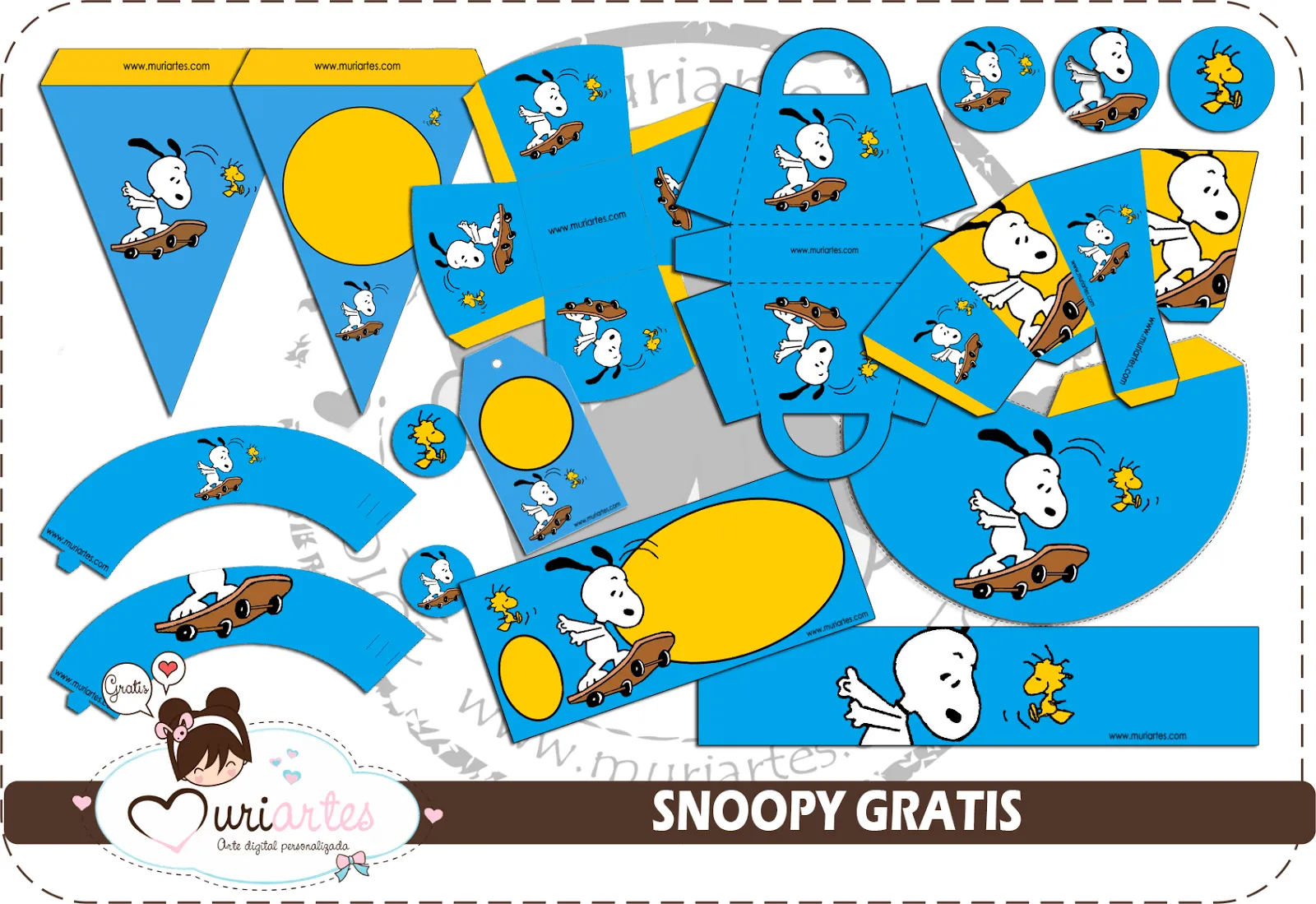 Kit de Snoopy para Imprimir Gratis. | Ideas y material gratis para ...