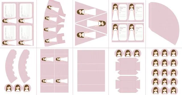 Kits de fiesta - Comunión niña | PAPEL - RECORTABLES | Pinterest