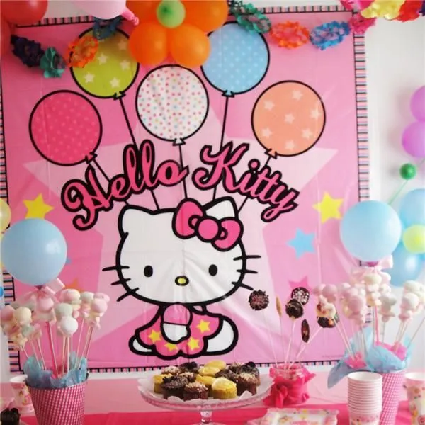 Decorado de pared de Hello Kitty para fiestas de cumpleaños de ... Decorado de pared de Hello Kitty para fiestas de cumpleaños de ...
