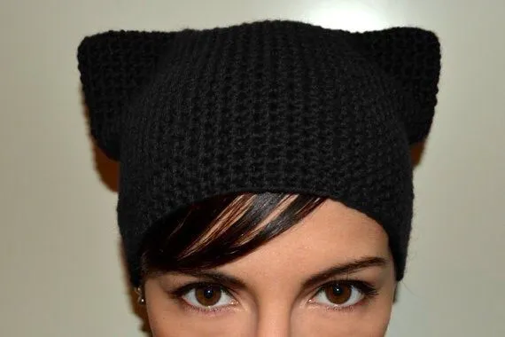 Kitty hat cat hat cat ears warm wool crochet knit por PetiteElenoir Kitty hat cat hat cat ears warm wool crochet knit por PetiteElenoir