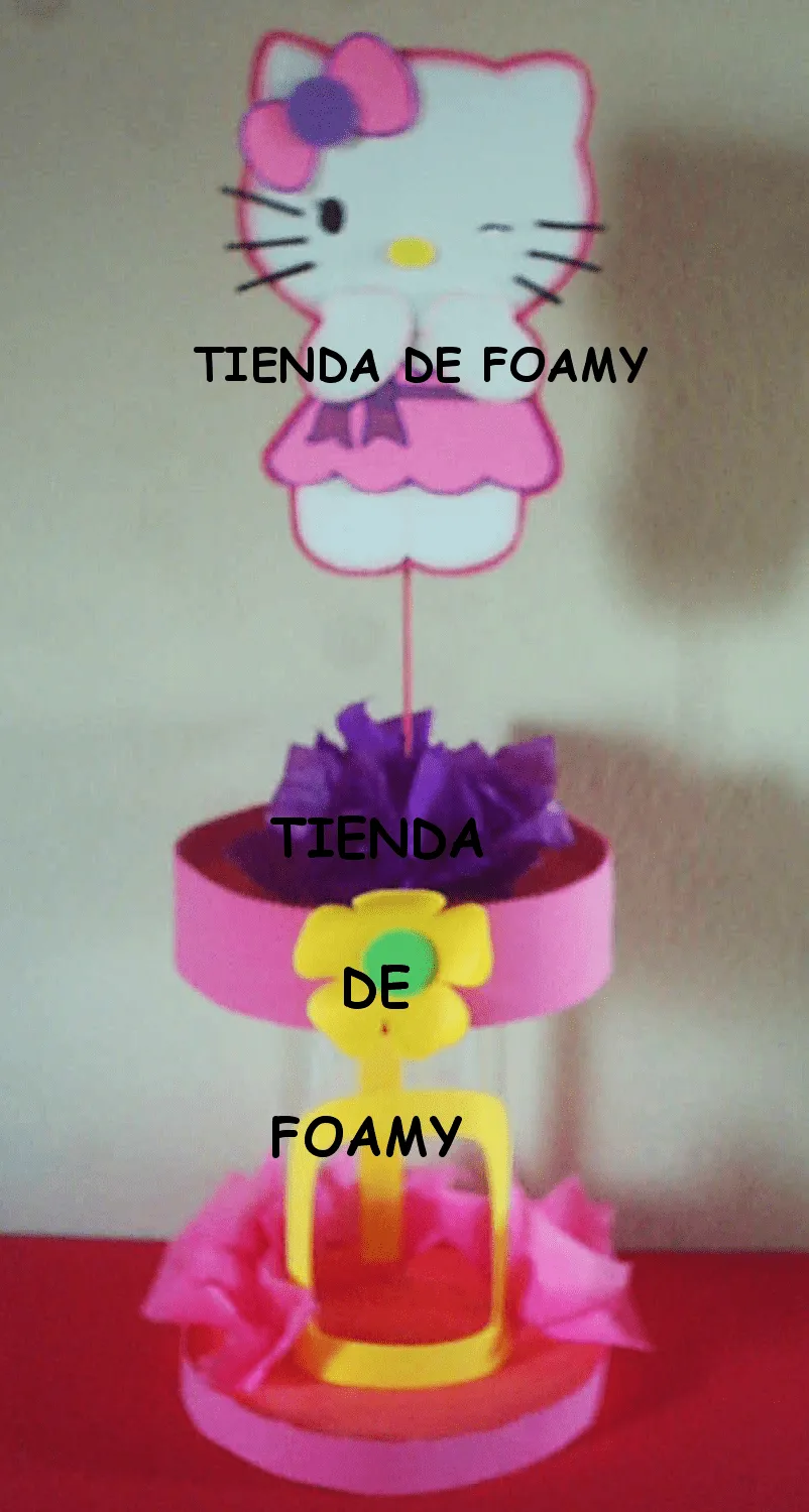 ELLO KITTYTIENDA DE FOAMY: CENTRO DE MESA MINI-DISPENSADOR H