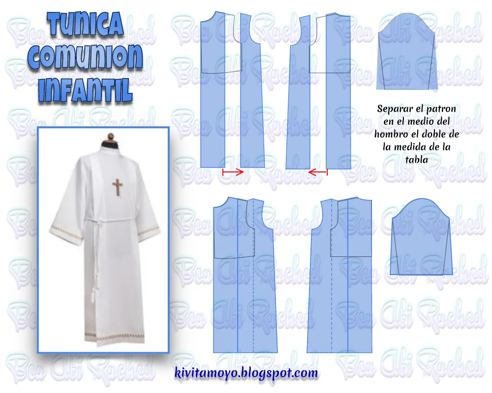 KiVita MoYo : TUNICA DE COMUNION | Tutorial de túnica, Patrón de túnica, Patrones de costura de túnica KiVita MoYo : TUNICA DE COMUNION | Tutorial de túnica, Patrón de túnica, Patrones de costura de túnica