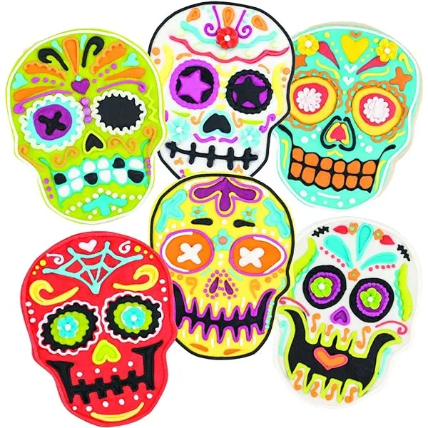 Konsait Paquete de 8 plantillas para tartas del Día de los Muertos, plantillas para tartas de calavera de azúcar, Día de Los Muertos, fiesta mexicana, Halloween, reutilizables, galletas, herramientas para moldes de Konsait Paquete de 8 plantillas para tartas del Día de los Muertos, plantillas para tartas de calavera de azúcar, Día de Los Muertos, fiesta mexicana, Halloween, reutilizables, galletas, herramientas para moldes de