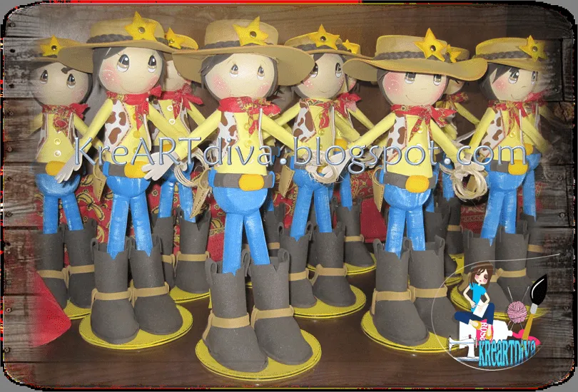 KreARTdiva: Fofuchos Vaqueros Para Fiesta Infantil. KreARTdiva: Fofuchos Vaqueros Para Fiesta Infantil.