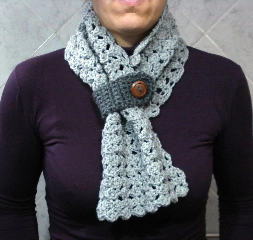 KROCHETA: Bufanda con Ojal al Crochet KROCHETA: Bufanda con Ojal al Crochet