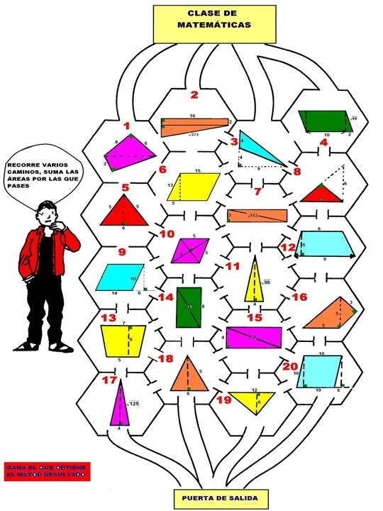 EL LABERINTO :CALCULANDO ÁREAS DE POLÍGONOS: | Juegos y matemáticas EL LABERINTO :CALCULANDO ÁREAS DE POLÍGONOS: | Juegos y matemáticas