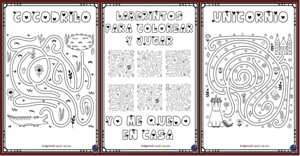 LABERINTOS PARA COLOREAR – Imagenes Educativas LABERINTOS PARA COLOREAR – Imagenes Educativas