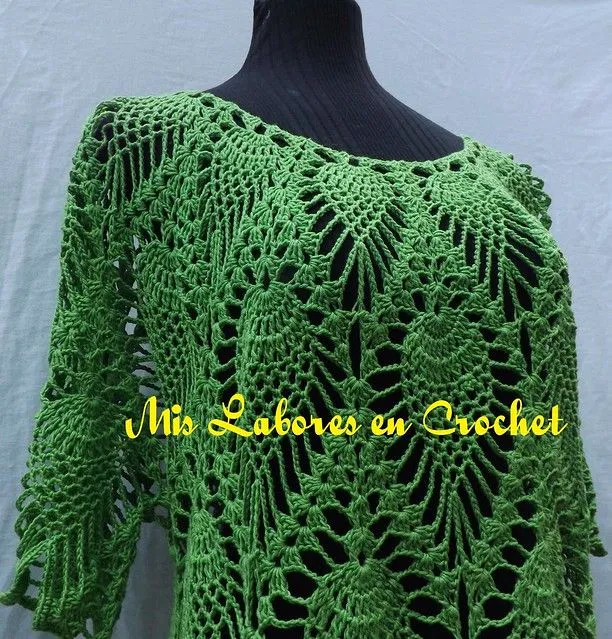 Mis labores en Crochet: Blusa de piñas en hilaza Armonia Mis labores en Crochet: Blusa de piñas en hilaza Armonia