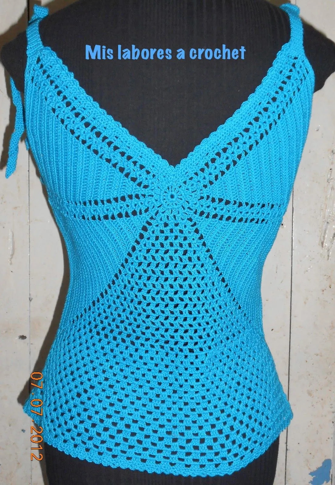 Mis labores en Crochet: Blusa de tirantes