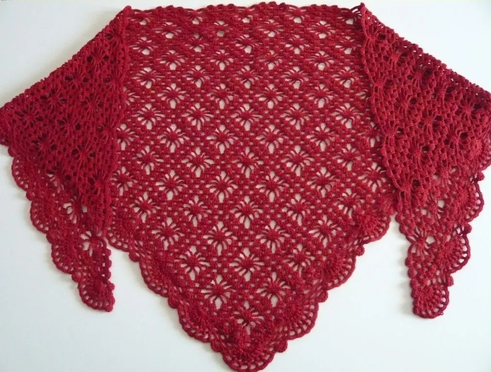 Todas mis labores a Crochet: CHAL DE CROCHET EN ROJO Todas mis labores a Crochet: CHAL DE CROCHET EN ROJO