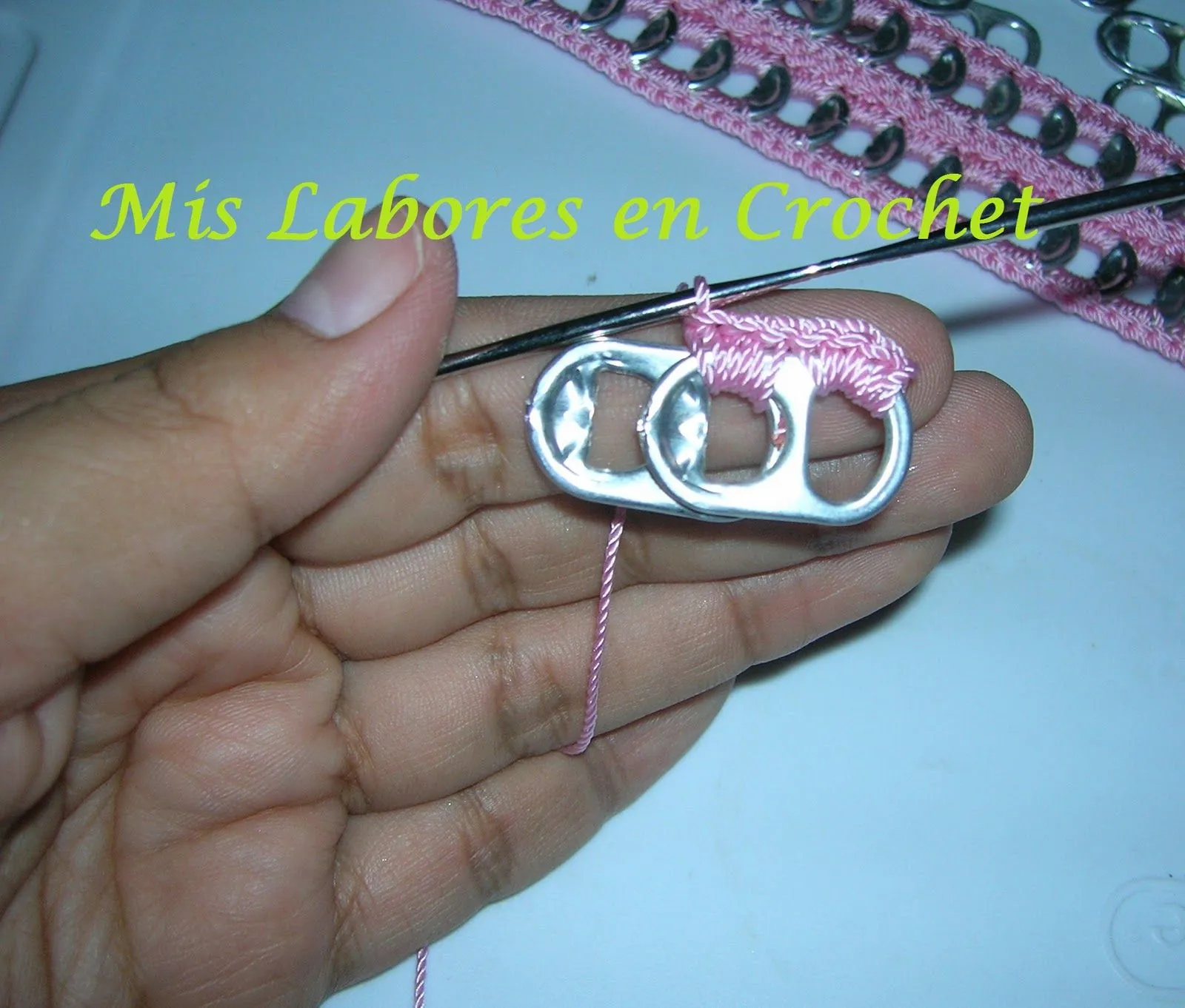 Mis labores en Crochet: Cinturón de Fichas (lacres) de soda