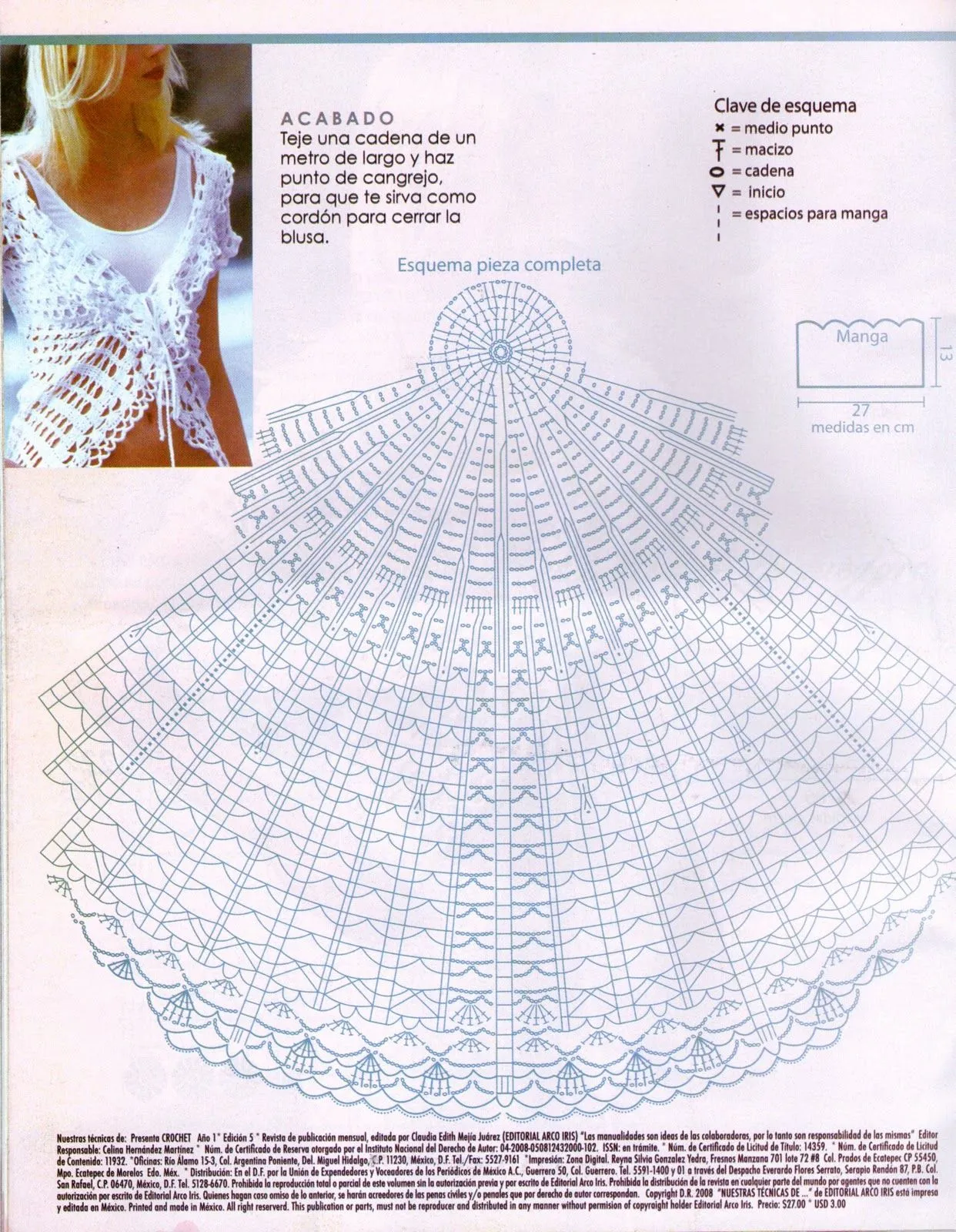 Mis labores en Crochet: Blusa en crochet blanca Mis labores en Crochet: Blusa en crochet blanca