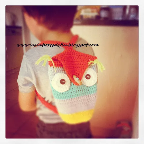 Las labores de Fiu: mochila niños crochet/ kid backpack crochet