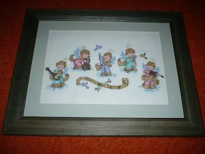 este cuadro de punto de cruz con angelitos se los hice a mi hija para ... este cuadro de punto de cruz con angelitos se los hice a mi hija para ...