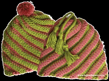 Labores en Red: 1489.- Gorros tejidos para el invierno