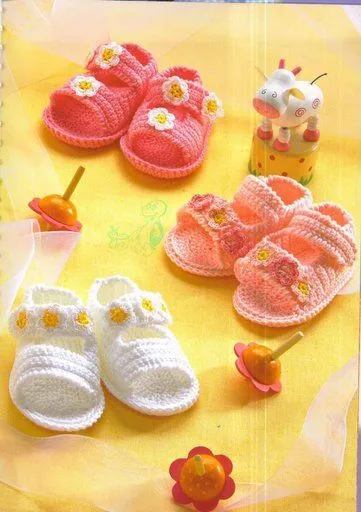 Patrones sandalias bebé crochet - Imagui