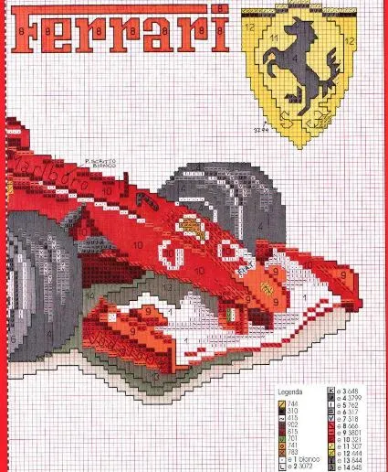 laboresdeesther Punto de cruz gratis : El coche de Ferrari a punto ... laboresdeesther Punto de cruz gratis : El coche de Ferrari a punto ...
