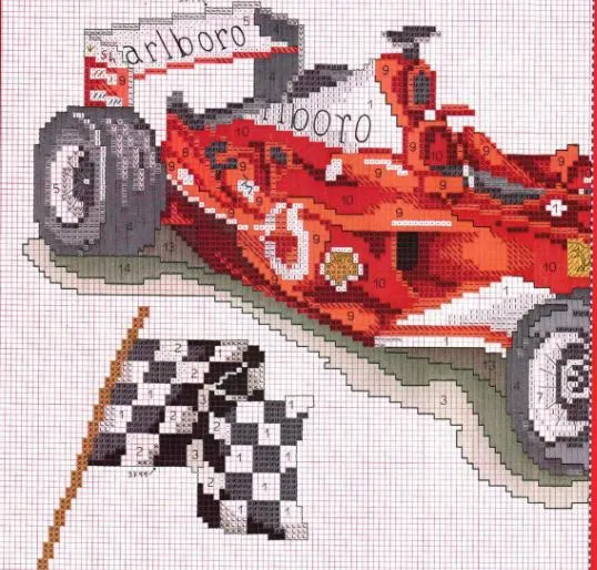 laboresdeesther Punto de cruz gratis : El coche de Ferrari a punto ...