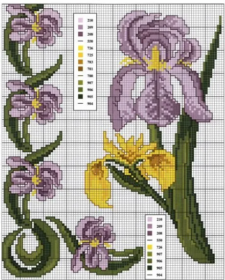 laboresdeesther Punto de cruz gratis : Flores lilas a punto de cruz laboresdeesther Punto de cruz gratis : Flores lilas a punto de cruz