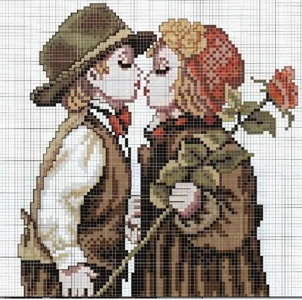 laboresdeesther Punto de cruz gratis : Pareja a punto de cruz laboresdeesther Punto de cruz gratis : Pareja a punto de cruz
