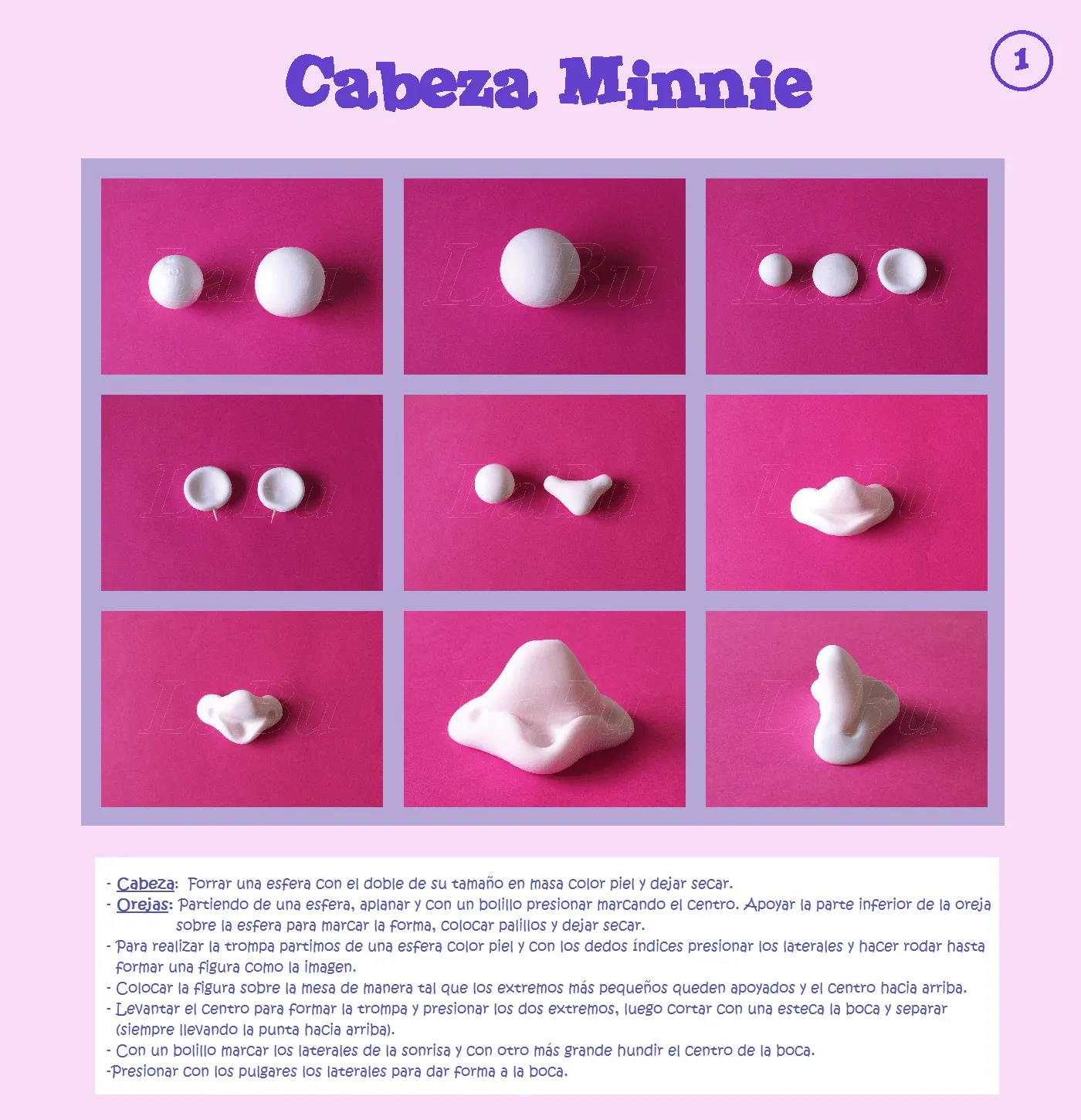 LaBu: Paso a Paso: " Cabeza de Minnie "